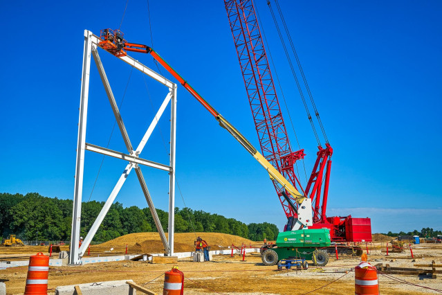Imagen de la construcción de la factoría en Ohio.