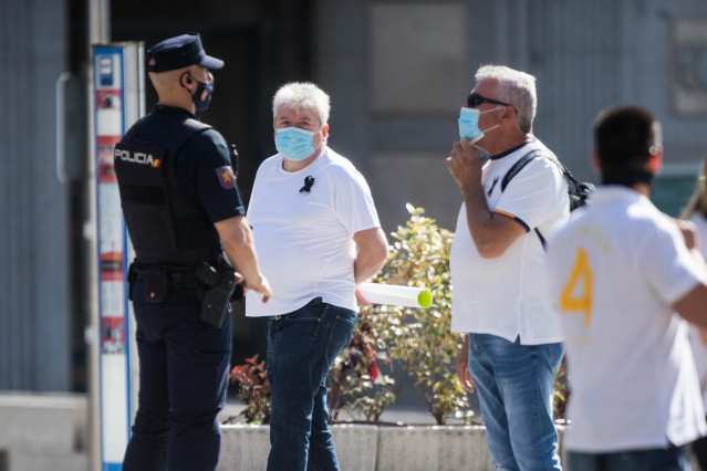 Un agente de la Policía Nacional durante una actuación reciente