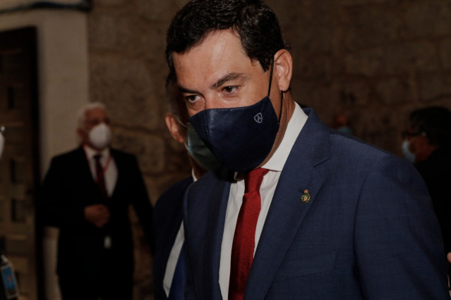 El presidente de la Junta de Andalucía, Juanma Moreno, este viernes, con motivo de la reunión de la Conferencia de Presidentes