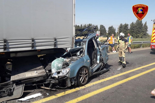 Imagen de un accidente en carretera.