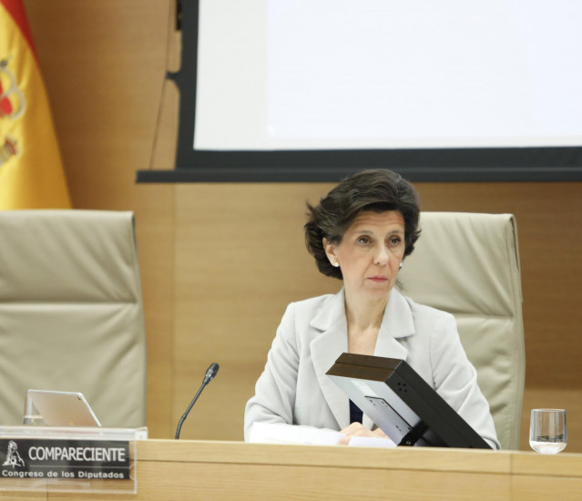 La presidenta del Tribunal de Cuentas, María José de la Fuente, comparece en Comisión Mixta para las relaciones con el Tribunal de Cuentas en el Congreso de los Diputados.