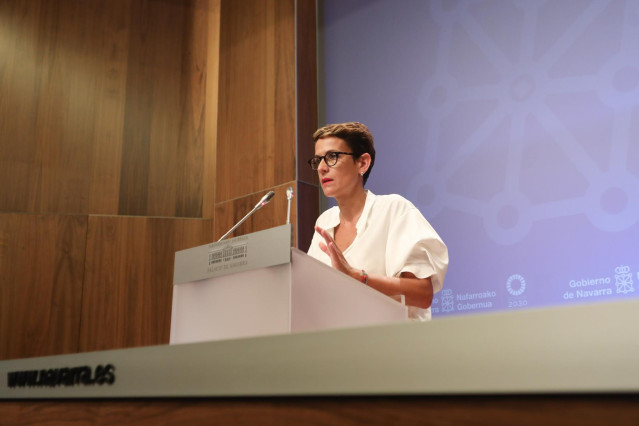 La presidenta del Gobierno de Navarra, María Chivite