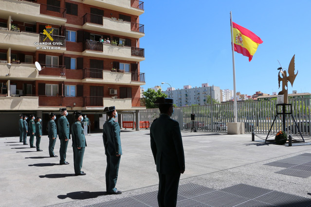 Un acto en el patio de la Comandancia de la Guardia Civil en Palma.