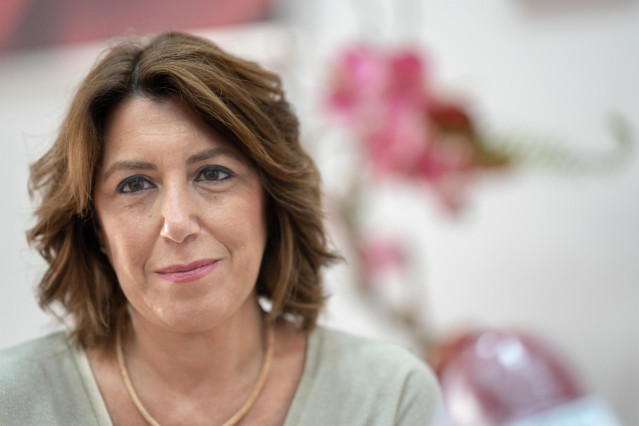 La secretaria general del PSOE-A, Susana Díaz, durante la entrevista con Europa Press