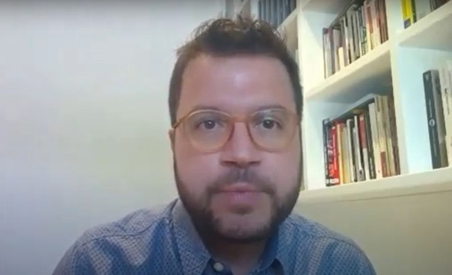Pere Aragonès (ERC) en una reunión virtual con otros partidos sobre la monarquía