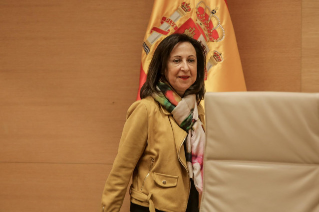 La ministra de Defensa, Margarita Robles, en una comparecencia en Comisión en el Congreso de los Diputados.