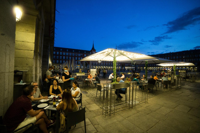 Imagen de las terrazas de la Plaza Mayor de Madrid.