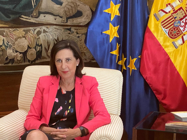 La ministra de Defensa, Margarita Robles, durante una entrevista con Europa Press