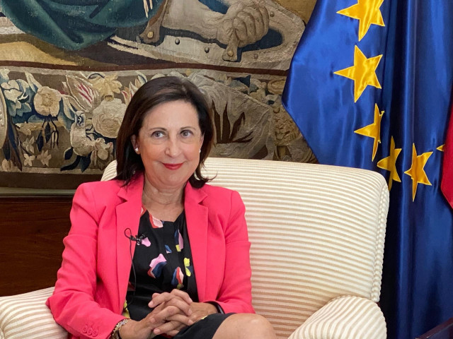 La ministra de Defensa, Margarita Robles, durante una entrevista con Europa Press, en Madrid, (España), a 17 de agosto de 2020.