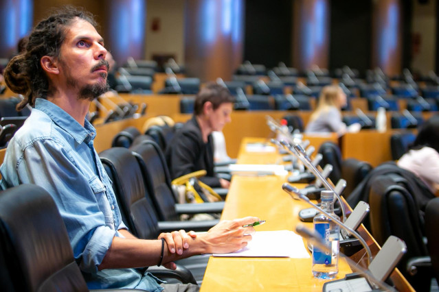 El diputado y Secretario de Organización de Podemos, Alberto Rodríguez, en el Congreso.