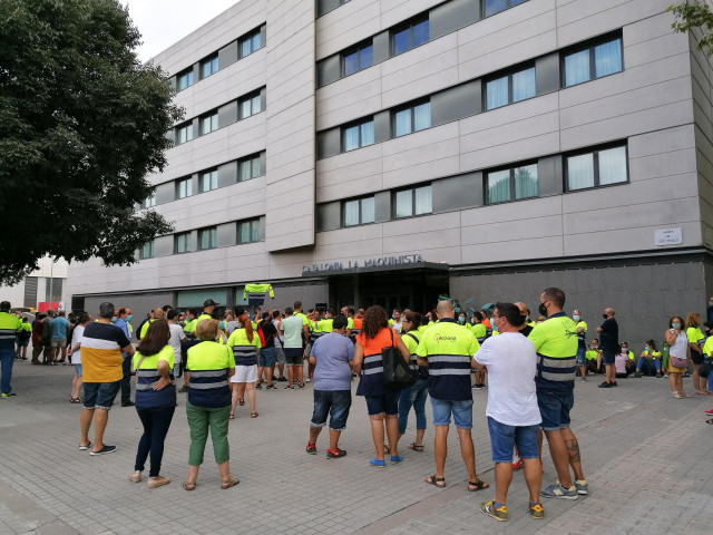 Concentración de trabajadores de Acciona