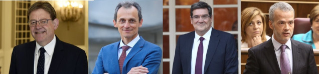 Ximo Puig, Pedro Duque, José Luis Escrivà y Antonio Camacho