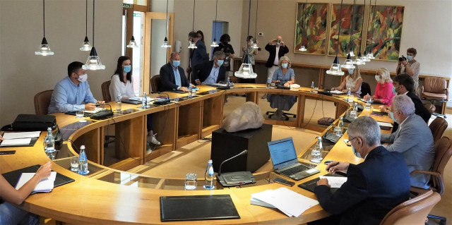 Reunión de la Xunta de Portavoces en la Cámara gallega.