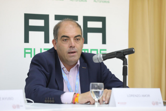 El presidente de ATA, Lorenzo Amor, durante la quinta jornada de la XXXIII Edición de los Cursos de Verano en San Lorenzo de El Escorial, Madrid (España), a 24 de julio de 2020.