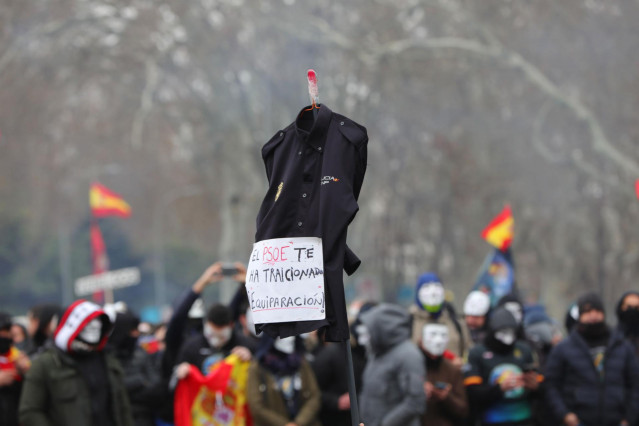 Imagen de archivo de una de las protestas de Jusapol frente al Congreso