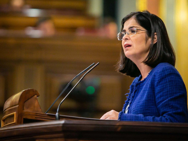 La ministra de Política Territorial y Función Pública, Carolina Darias, en el Pleno del Congreso de los Diputados.