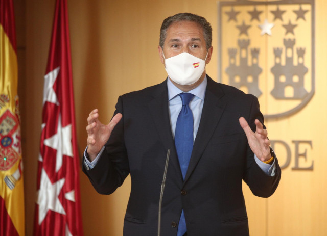 El portavoz adjunto del PSOE en la Asamblea de Madrid, José Cepeda, ofrece una rueda de prensa tras el debate del Estado de la Región, en Madrid (España), a 14 de septiembre de 2020. Se trata del primer Debate del Estado de la Región para la presidenta, q