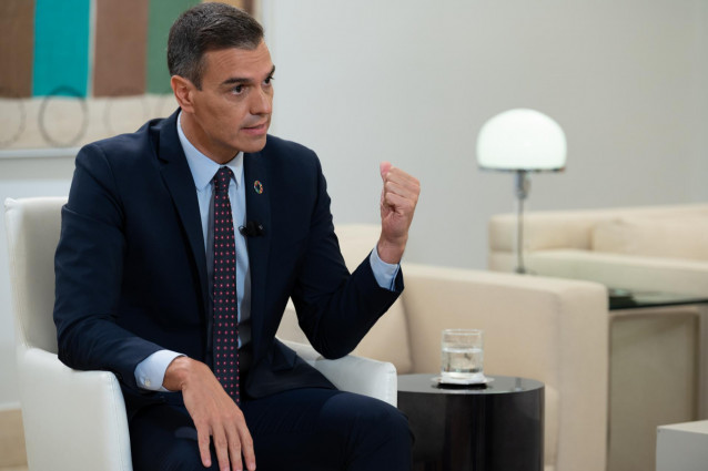 El presidente del Gobierno, Pedro Sánchez, durante una entrevista a La Sexta en el Palacio de la Moncloa, a 19 de septiembre de 2020.