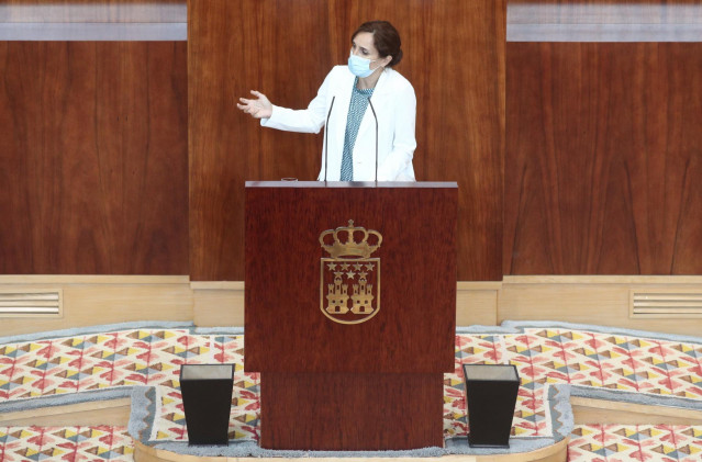 La líder regional de Más Madrid, Mónica García, interviene durante la segunda jornada del Pleno del Debate del Estado de la Región en Madrid (España), a 15 de septiembre de 2020. En esta segunda sesión participarán los grupos parlamentarios, después de qu