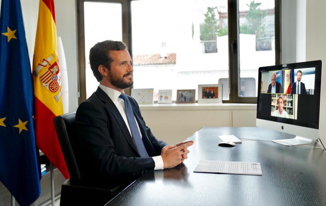 El presidente del PP, Pablo Casado