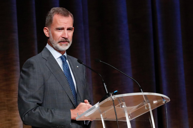 El Rey Felipe VI durante la inauguración del curso universitario 2020/2021 en la Escuela Técnica Superior de Ingenieros de Caminos, Canales y Puertos de la Universidad Politécnica, en Madrid.