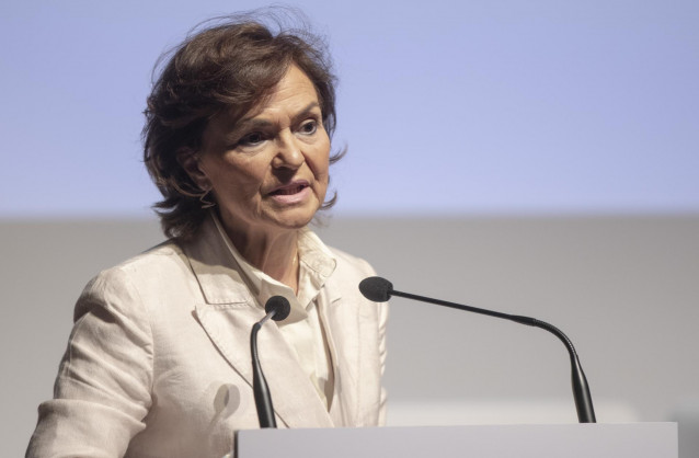 La vicepresidenta primera del Gobierno, ministra de la Presidencia, Relaciones con las Cortes y Memoria Democrática, Carmen Calvo, participa en los 'Encuentros SER Andalucía' con motivo del 40º aniversario del Estatuto de Autonomía.