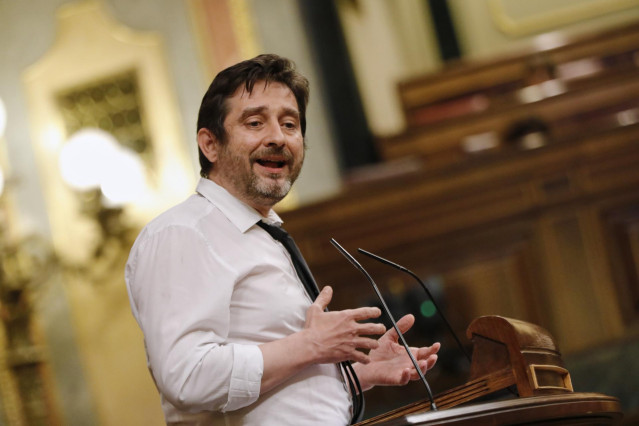 El diputado de Unidas Podemos Rafa Mayoral interviene en una sesión plenaria en el Congreso de los Diputados, en Madrid (España), a 21 de julio de 2020.