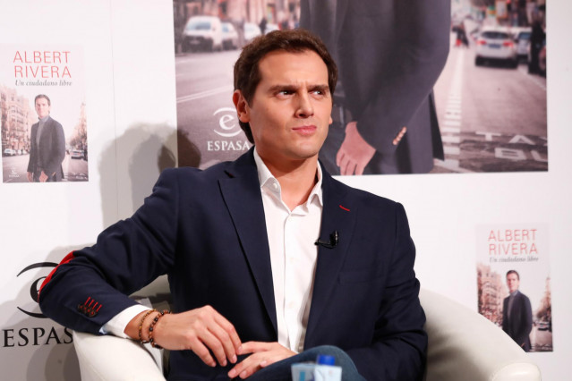 El expresidente de Ciudadanos Albert Rivera durante la presentación de su libro 'Un ciudadano libre' en Casa de América, en Madrid.