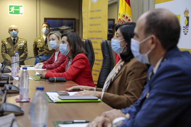 La ministra de Defensa, Margarita Robles, en la inauguración de un curso militar