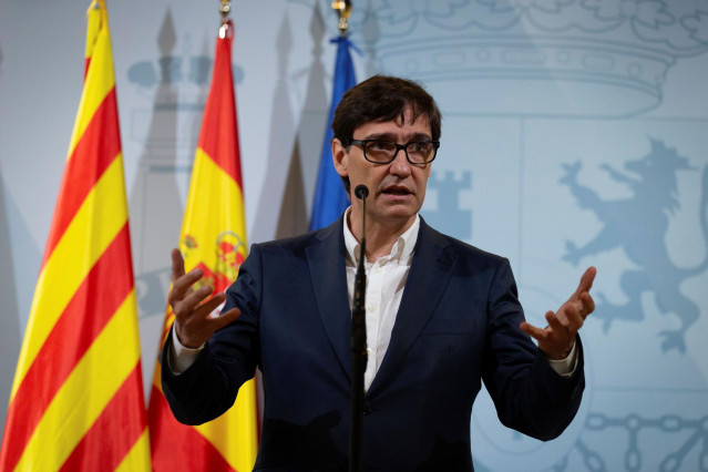 El ministro de Sanidad, Salvador Illa, durante su intervención en una comparecencia donde ha pedido a la Comunidad de Madrid 