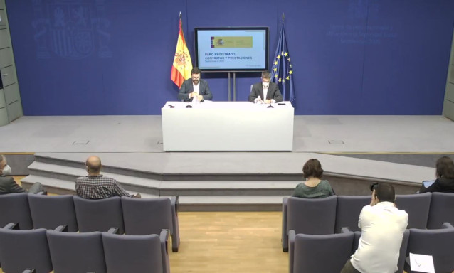 Rueda de prensa de paro registrado y afiliación a la Seguridad Social