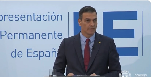 Rueda de prensa del presidente del Gobierno, Pedro Sánchez, tras el Consejo Europeo extraordinario