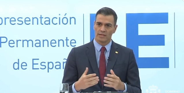 Rueda de prensa del presidente del Gobierno, Pedro Sánchez, tras el Consejo Europeo extraordinario