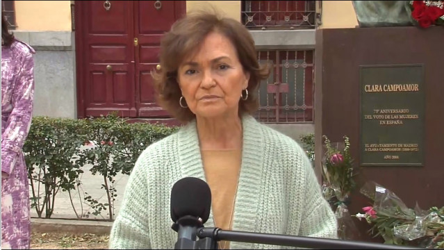 La secretaria de Igualdad del PSOE y vicepresidenta primera del Gobierno, ministra de la Presidencia, Relaciones con las Cortes y Memoria Democrática, Carmen Calvo.