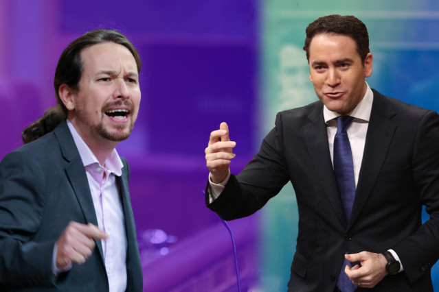 Montaje del secretario general de Podemos, vicepresidente segundo y ministro de Derechos Sociales y Agenda 2030, Pablo Iglesias, y del secretario general del PP, Teodoro García Egea.
