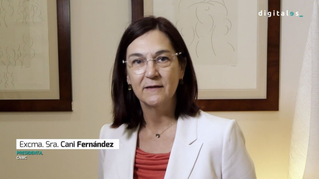 La presidenta de la Comisión Nacional de los Mercados y la Competencia (CNMC), Cani Fernández, durante su intervención en DigitalES Summit