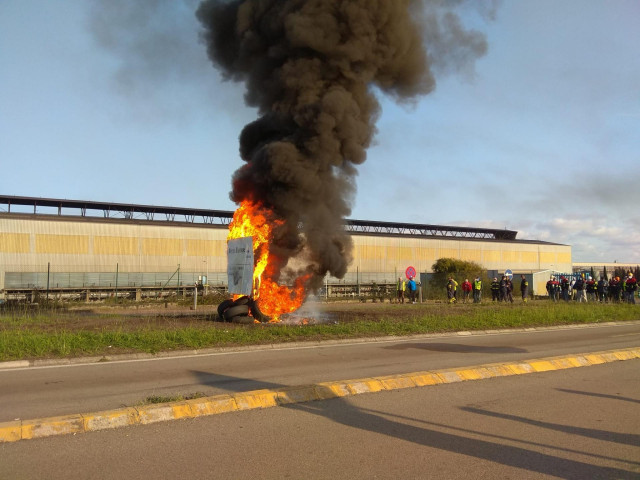 Imagen de archivo de las protestas de trabajadores de Alcoa.
