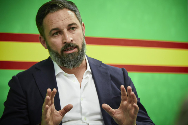 El presidente de Vox, Santiago Abascal, durante una entrevista con Europa Press en la sede del partido, en Madrid (España) a 4 de agosto de 2020.
