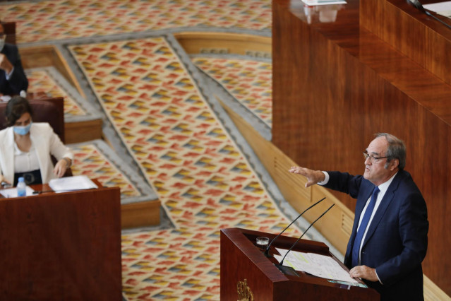 El portavoz del PSOE en la Asamblea de Madrid, Ángel Gabilondo, interviene durante la segunda jornada del Pleno del Debate del Estado de la Región en Madrid (España), a 15 de septiembre de 2020. En esta segunda sesión participarán los grupos parlamentario