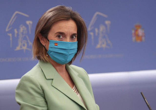 La portavoz del PP en el Congreso de los Diputados, Cuca Gamarra, durante la rueda de prensa celebrada con motivo de la junta de portavoces en el Congreso de los Diputados, en Madrid, (España), a 29 de septiembre de 2020.