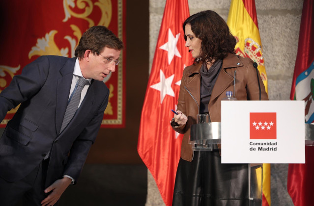 La presidenta de la Comunidad de Madrid, Isabel Díaz Ayuso; y el alcalde de Madrid, José Luis Martínez-Almeida