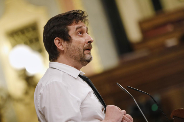 El diputado de Unidas Podemos Rafa Mayoral interviene en una sesión plenaria en el Congreso de los Diputados, en Madrid (España), a 21 de julio de 2020.