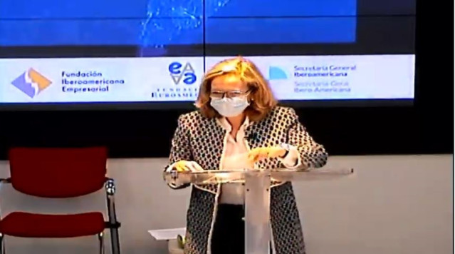 La vicepresidenta, Nadia Calviño.