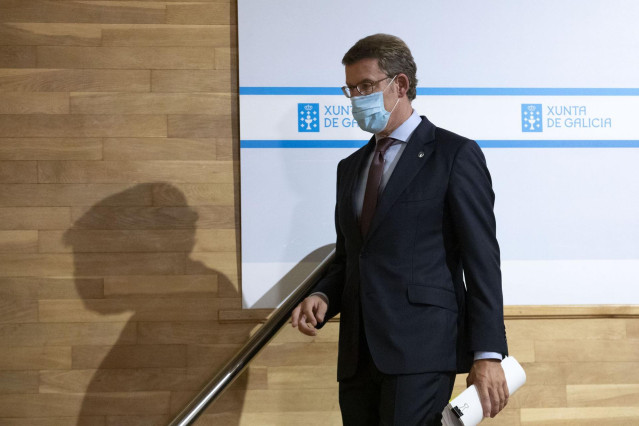 Feijóo tras la rueda de prensa del Consello.