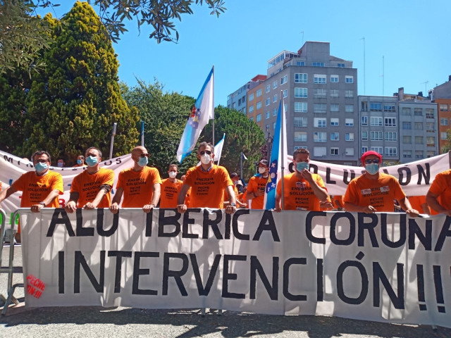 Protesta de trabajadores de Alu Ibérica