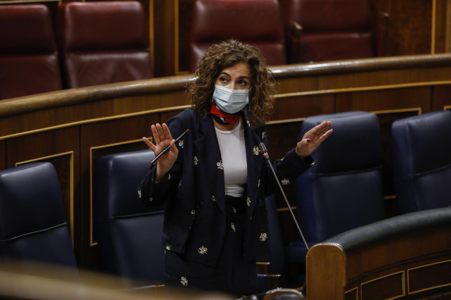 La ministra portavoz y de Hacienda, María Jesús Montero, en el Congreso