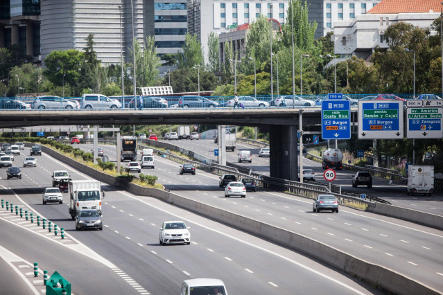 Tramo de la autopista de la M30 durante la desescalada por el Covid-19