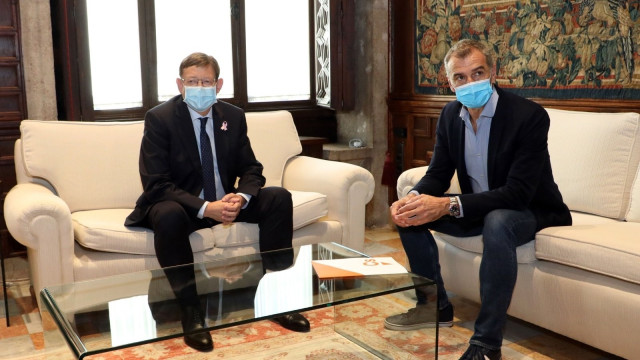 El president de la Generalitat, Ximo Puig, y el síndic de Ciudadanos, Toni Cantó, reunidos