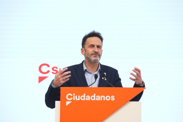 El portavoz adjunto de Ciudadanos en el Congreso de los Diputados, Edmundo Bal, en una rueda de prensa en la sede del partido.