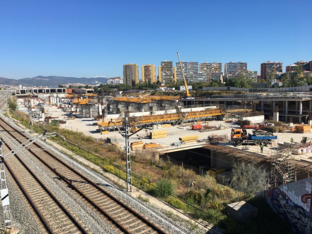 La estación de La Sagrera en obras.